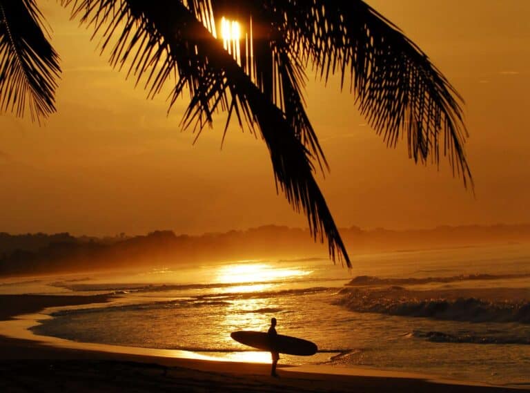 surfer at sunset