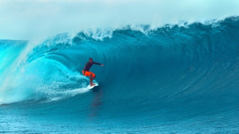 Barrel ride at Teahupoo