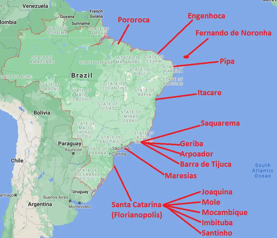 Brazil Surf Spots Map
