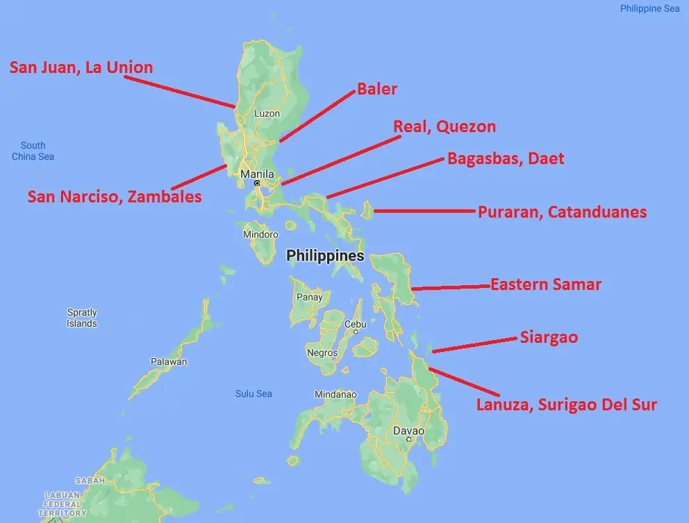 Philippines Surf Spots Map