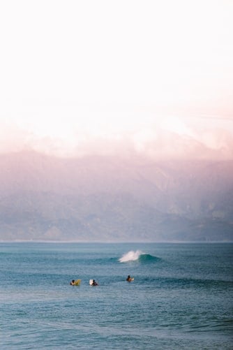 surfers waiting for a wave