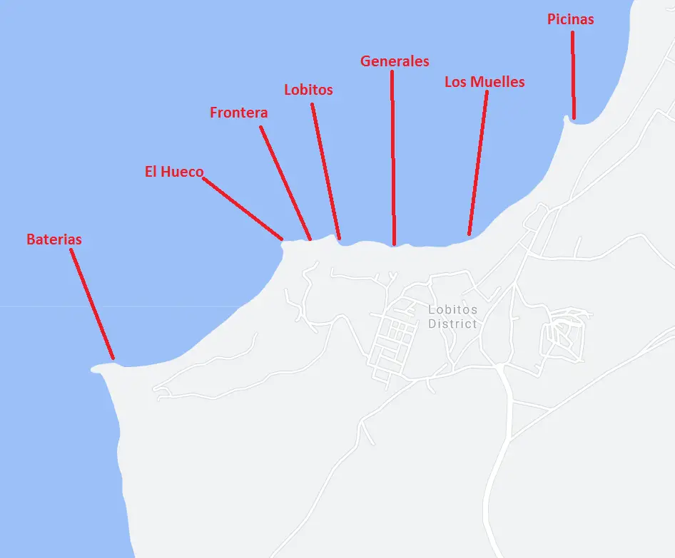 Lobitos Surf Spots Map