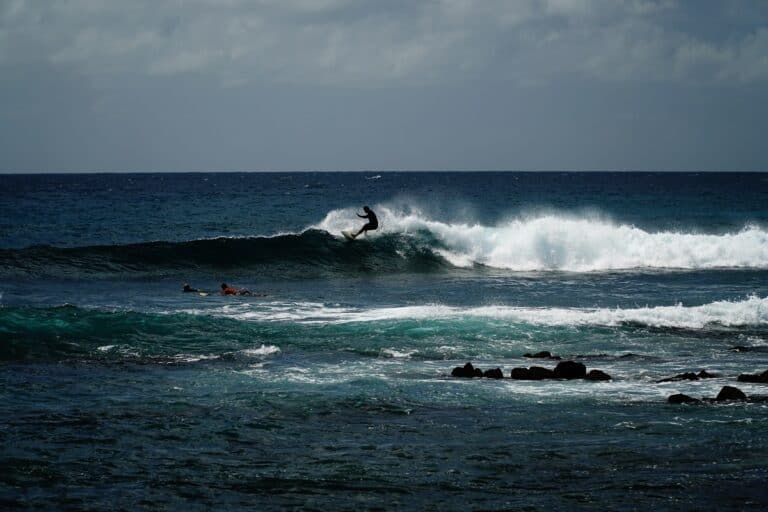 Surfing in Kauai, Hawaii