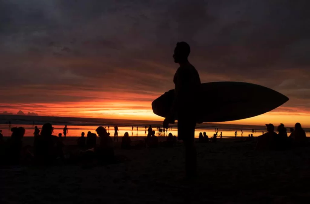 surfer at sunset