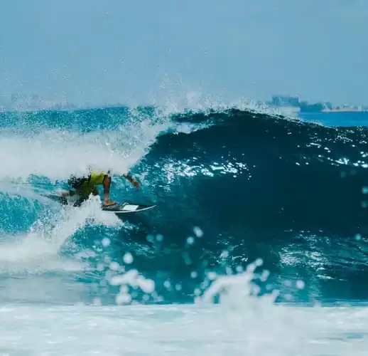 Surfer inside the barrel