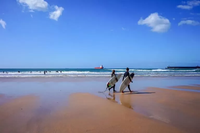 Beginner Surf Beach at Matosinhos, Porto, Portugal