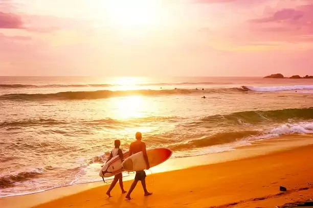 Surfers at Hikkaduwa