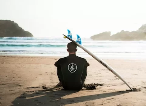 Surfer is looking at the waves